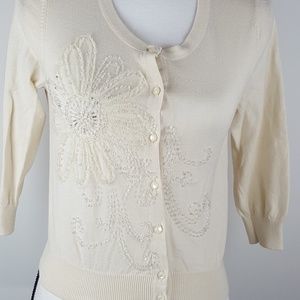 Lauren Conrad Womens White Cardigan